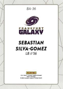 2023 Panini European League of Football - Gold /1 #BA-36 Sebastian Silva-Gomez Back