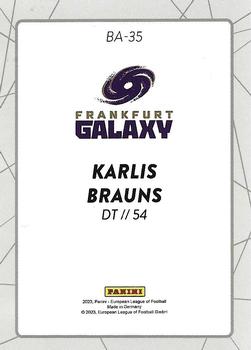 2023 Panini European League of Football - Blue /10 #BA-35 Kārlis Brauns Back