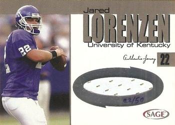 2004 SAGE - Jerseys Silver #J10 Jared Lorenzen Front