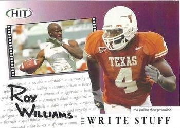 2004 SAGE HIT - The Write Stuff #7 Roy Williams Front
