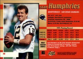 1997 Bowman's Best #16 Stan Humphries Back