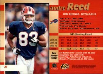 1997 Bowman's Best #37 Andre Reed Back