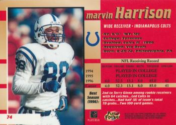 1997 Bowman's Best #74 Marvin Harrison Back