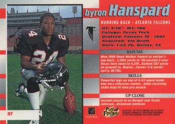 1997 Bowman's Best #97 Byron Hanspard Back