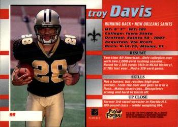 1997 Bowman's Best #99 Troy Davis Back