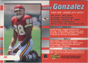 1997 Bowman's Best #101 Tony Gonzalez Back