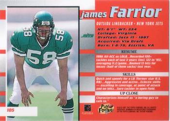 1997 Bowman's Best #105 James Farrior Back
