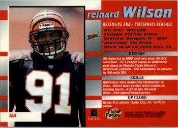 1997 Bowman's Best #123 Reinard Wilson Back