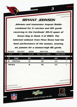 2004 Score - Glossy #3 Bryant Johnson Back