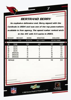 2004 Score - Glossy #7 Bertrand Berry Back