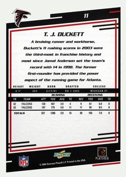 2004 Score - Glossy #11 T.J. Duckett Back