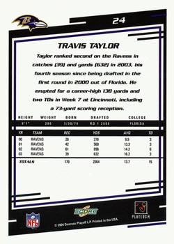 2004 Score - Glossy #24 Travis Taylor Back