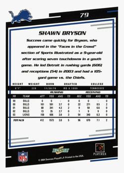 2004 Score - Glossy #79 Shawn Bryson Back