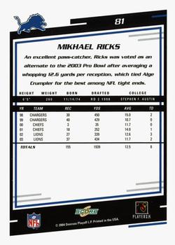 2004 Score - Glossy #81 Mikhael Ricks Back