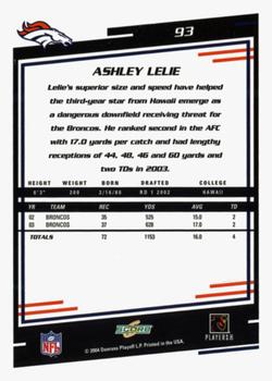 2004 Score - Glossy #93 Ashley Lelie Back