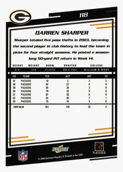 2004 Score - Glossy #118 Darren Sharper Back