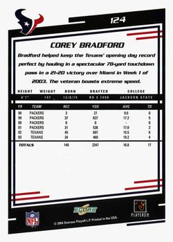 2004 Score - Glossy #124 Corey Bradford Back