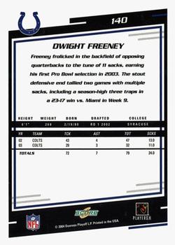 2004 Score - Glossy #140 Dwight Freeney Back