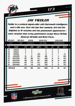 2004 Score - Glossy #173 Jay Fiedler Back