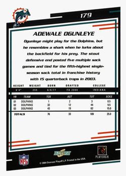 2004 Score - Glossy #179 Adewale Ogunleye Back