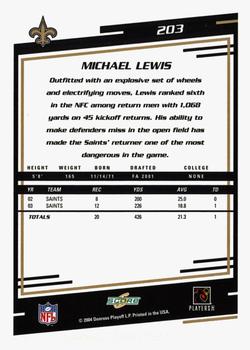 2004 Score - Glossy #203 Michael Lewis Back