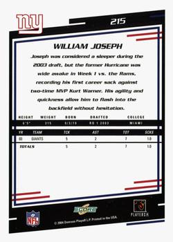 2004 Score - Glossy #215 William Joseph Back