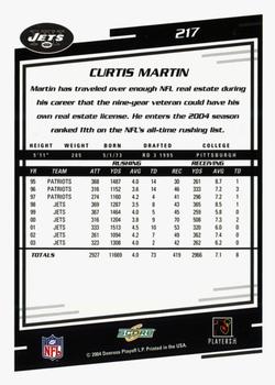 2004 Score - Glossy #217 Curtis Martin Back