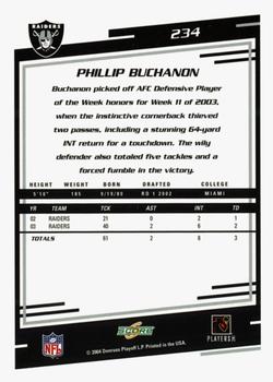 2004 Score - Glossy #234 Phillip Buchanon Back
