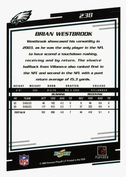 2004 Score - Glossy #238 Brian Westbrook Back