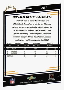 2004 Score - Glossy #261 Reche Caldwell Back