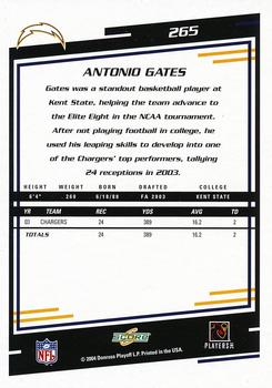 2004 Score - Glossy #265 Antonio Gates Back