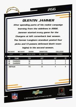 2004 Score - Glossy #266 Quentin Jammer Back