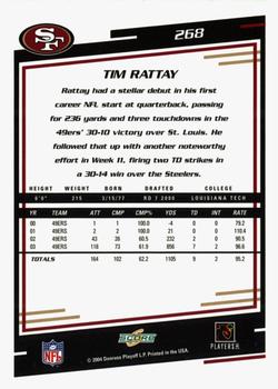 2004 Score - Glossy #268 Tim Rattay Back