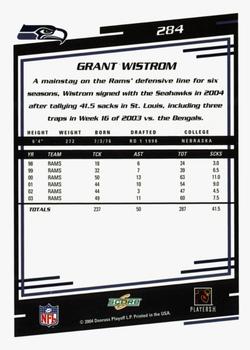 2004 Score - Glossy #284 Grant Wistrom Back