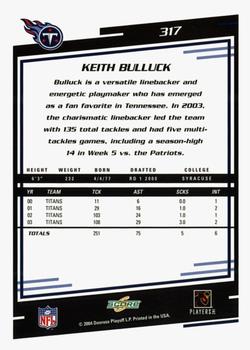 2004 Score - Glossy #317 Keith Bulluck Back