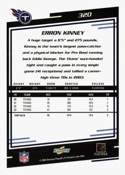 2004 Score - Glossy #320 Erron Kinney Back