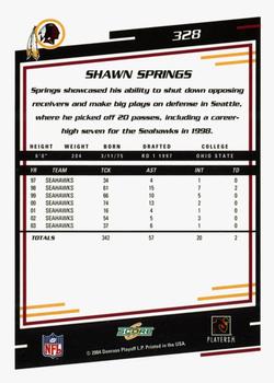 2004 Score - Glossy #328 Shawn Springs Back