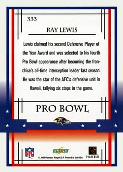 2004 Score - Glossy #333 Ray Lewis Back