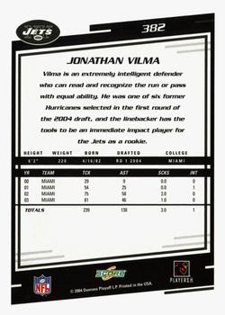 2004 Score - Glossy #382 Jonathan Vilma Back