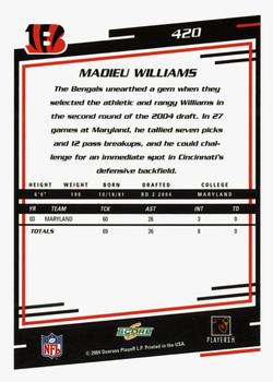 2004 Score - Glossy #420 Madieu Williams Back