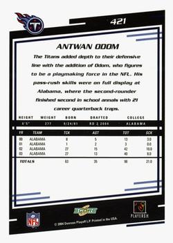 2004 Score - Glossy #421 Antwan Odom Back