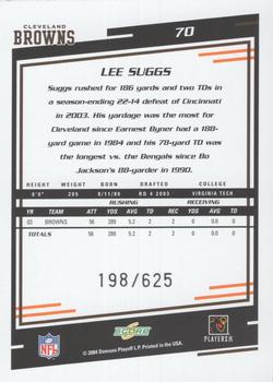 2004 Score - Scorecard #70 Lee Suggs Back