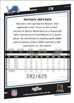 2004 Score - Scorecard #79 Shawn Bryson Back