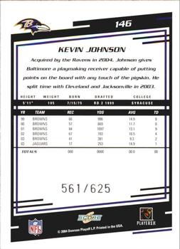 2004 Score - Scorecard #146 Kevin Johnson Back