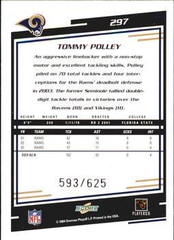 2004 Score - Scorecard #297 Tommy Polley Back