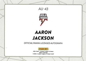 2023 Panini European League of Football - Autographs Gold #AU-43 Aaron Jackson Back