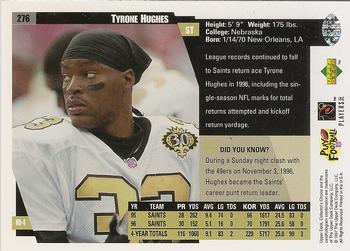 1997 Collector's Choice #276 Tyrone Hughes Back