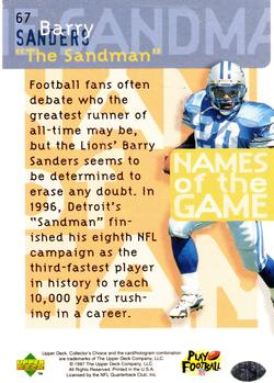 1997 Collector's Choice #67 Barry Sanders Back