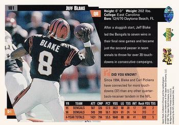 1997 Collector's Choice #101 Jeff Blake Back