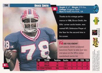 1997 Collector's Choice #114 Bruce Smith Back